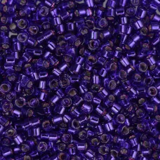 DB0610 Dark Violet Silver Lined-Dyed, Size 11/0 Miyuki Delica Beads, 50gm bag DB0610 Dark Violet Silver Lined-Dyed, Size 11/0 Miyuki Delica Beads, 50gm bag