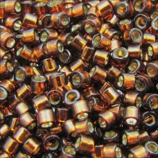 DB0612 Dark Topaz Silver Lined-Dyed, Size 11/0 Miyuki Delica Beads, 50gm bag DB0612 Dark Topaz Silver Lined-Dyed, Size 11/0 Miyuki Delica Beads, 50gm bag