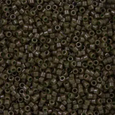 DB0657 Olive Opaque Dyed, Size 11/0 Miyuki Delica Beads, 50gm bag DB0657 Olive Opaque Dyed, Size 11/0 Miyuki Delica Beads, 50gm bag