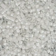 DB0066 White AB Lined-Dyed, Size 11/0 Miyuki Delica Beads, 50gm bag DB0066 White AB Lined-Dyed, Size 11/0 Miyuki Delica Beads, 50gm bag