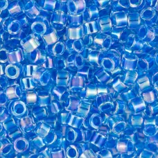 DB0077 Blue AB Lined-Dyed, Size 11/0 Miyuki Delica Beads, 50gm bag DB0077 Blue AB Lined-Dyed, Size 11/0 Miyuki Delica Beads, 50gm bag
