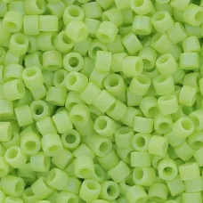 DB0876 Charteuse AB Matte Opaque, Size 11/0 Miyuki Delica Beads, 50 Grams DB0876 Charteuse AB Matte Opaque, Size 11/0 Miyuki Delica Beads, 50 Grams