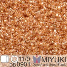 DB0901 Gold Honey Sparkle Crystal Lined, Size 11/0 Miyuki Delica Beads, 50g appr... DB0901 Gold Honey Sparkle Crystal Lined, Size 11/0 Miyuki Delica Beads, 50g appr...