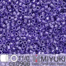 DB0906 Purple Sparkle Crystal Lined, Size 11/0 Miyuki Delica Beads, 50gm bag DB0906 Purple Sparkle Crystal Lined, Size 11/0 Miyuki Delica Beads, 50gm bag