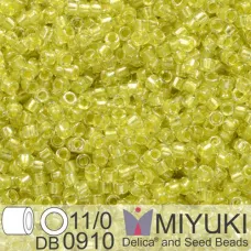 DB0910B Yellow Green Sparkle Crystal Lined, Size 11/0 Miyuki Delica Beads, 50gm ... DB0910B Yellow Green Sparkle Crystal Lined, Size 11/0 Miyuki Delica Beads, 50gm ...
