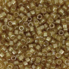 DB0911 Peridot Sparkle Topaz Lined, Size 11/0 Miyuki Delica Beads, 50gm bag DB0911 Peridot Sparkle Topaz Lined, Size 11/0 Miyuki Delica Beads, 50gm bag