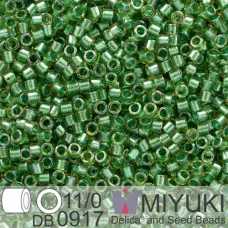 DB0917 Turquoise Green Sparkle Topaz Lined, Size 11/0 Miyuki Delica Beads, 50gm ... DB0917 Turquoise Green Sparkle Topaz Lined, Size 11/0 Miyuki Delica Beads, 50gm ...