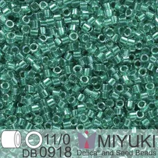 DB0918 Green Aqua Sparkle Crystal Lined, Size 11/0 Miyuki Delica Beads, 50gm bag DB0918 Green Aqua Sparkle Crystal Lined, Size 11/0 Miyuki Delica Beads, 50gm bag