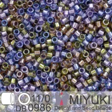 DB0986 Purple Gold Sparkle Lined, Size 11/0 Miyuki Delica Beads, 50gm bag DB0986 Purple Gold Sparkle Lined, Size 11/0 Miyuki Delica Beads, 50gm bag