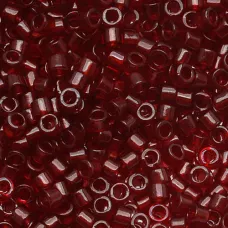 DB1102 Transparent Dark Cranberry Miyuki 11/0 Delica Beads, 50 Gram Bag DB1102 Transparent Dark Cranberry Miyuki 11/0 Delica Beads, 50 Gram Bag