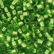 DB1206 Green Lime Silver Lined, Size 11/0 Miyuki Delica Beads, 50gm bag DB1206 Green Lime Silver Lined, Size 11/0 Miyuki Delica Beads, 50gm bag