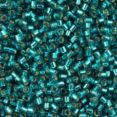 DB1208 Teal Caribbean Silver Lined, Size 11/0 Miyuki Delica Beads, 50gm bag DB1208 Teal Caribbean Silver Lined, Size 11/0 Miyuki Delica Beads, 50gm bag