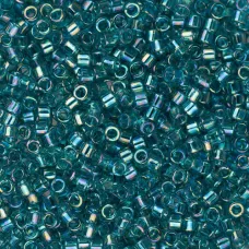 DB1248 Teal Caribbean Transparent AB, Size 11/0 Miyuki Delica Beads, 50g approx. DB1248 Teal Caribbean Transparent AB, Size 11/0 Miyuki Delica Beads, 50g approx.