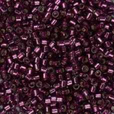 DB1342 Raspberry Silver Lined-Dyed, Size 11/0 Miyuki Delica Beads, 50gm bag