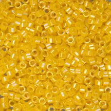 DB1572 Dark Yellow Canary Opaque AB, Size 11/0 Miyuki Delica Beads, 50g approx. DB1572 Dark Yellow Canary Opaque AB, Size 11/0 Miyuki Delica Beads, 50g approx.
