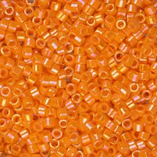 DB1573 Orange Mandarin Opaque AB, Size 11/0 Miyuki Delica Beads, 50g approx. DB1573 Orange Mandarin Opaque AB, Size 11/0 Miyuki Delica Beads, 50g approx.