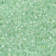 DB1675 Pearl Lined Transparent Pale Green Mist AB, Size 11/0 Miyuki Delica Beads... DB1675 Pearl Lined Transparent Pale Green Mist AB, Size 11/0 Miyuki Delica Beads...