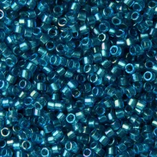 DB1764 Emerald Lined Aqua AB, Size 11/0 Miyuki Delica Beads, 50 Grams DB1764 Emerald Lined Aqua AB, Size 11/0 Miyuki Delica Beads, 50 Grams