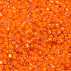 DB1777 White Lined Orange AB, Size 11/0 Miyuki Delica Beads, 50gm bag DB1777 White Lined Orange AB, Size 11/0 Miyuki Delica Beads, 50gm bag
