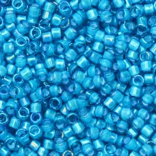 DB1783 White Lined Capri Blue AB, Size 11/0 Miyuki Delica Beads, 50 Grams DB1783 White Lined Capri Blue AB, Size 11/0 Miyuki Delica Beads, 50 Grams