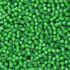 DB1787 White Lined Green AB, Size 11/0 Miyuki Delica Beads, 50 Grams DB1787 White Lined Green AB, Size 11/0 Miyuki Delica Beads, 50 Grams
