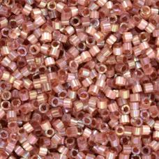 DB1878B Rose Topaz Ab Silk Inside Dyed, Size 11/0 Miyuki Delica Beads, 50gm bag 