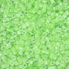 DB2040 Light Green Luminous Neon Colour, Size 11/0 Miyuki Delica Beads, 50gm bag