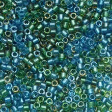 DB0985 Blue Green Sparkle Lined, Size 11/0 Miyuki Delica Beads, 50gm bag DB0985 Blue Green Sparkle Lined, Size 11/0 Miyuki Delica Beads, 50gm bag