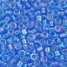 DB1250B Blue Azure Transparent AB, Size 11/0 Miyuki Delica Beads, 50gm bag DB1250B Blue Azure Transparent AB, Size 11/0 Miyuki Delica Beads, 50gm bag
