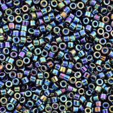DB0005 Black AB, Size 11/0 Miyuki Delica Beads, 50gm bag DB0005 Black AB, Size 11/0 Miyuki Delica Beads, 50gm bag