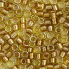 DB0909 Gold Honey Sparkle Chartreuse Lined, Size 11/0 Miyuki Delica Beads, 50gm ... DB0909 Gold Honey Sparkle Chartreuse Lined, Size 11/0 Miyuki Delica Beads, 50gm ...