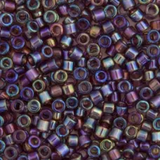 DB1244 Mauve Transparent AB, Size 11/0 Miyuki Delica Beads, 50g approx. DB1244 Mauve Transparent AB, Size 11/0 Miyuki Delica Beads, 50g approx.