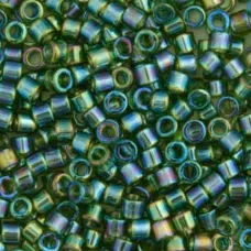 DB1247 Olive Transparent AB, Size 11/0 Miyuki Delica Beads, 50g approx. DB1247 Olive Transparent AB, Size 11/0 Miyuki Delica Beads, 50g approx.