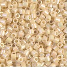 DBL0157 Opaque Cream AB size 8/0 Miyuki Delica Beads, Colour 0157, 5.2g approx. DBL0157 Opaque Cream AB size 8/0 Miyuki Delica Beads, Colour 0157, 5.2g approx.
