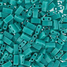 Turquoise Opaque Luster Half Tila Beads, colour 0412, 5.2gm approx. Turquoise Opaque Luster Half Tila Beads, colour 0412, 5.2gm approx.