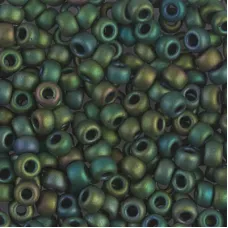 Matte Metallic Dark Green Iris Miyuki size 6/0 Colour 2066, 250g bulk bag Matte Metallic Dark Green Iris Miyuki size 6/0 Colour 2066, 250g bulk bag
