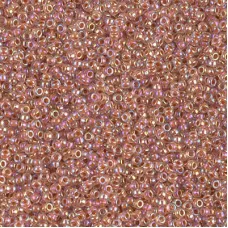 Dark Peach Lined Crystal AB Miyuki 15/0 Seed Beads, 100g approx. , Colour 0275 Dark Peach Lined Crystal AB Miyuki 15/0 Seed Beads, 100g approx. , Colour 0275