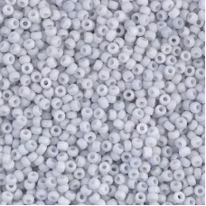 Matte Opaque Pale Blue-Grey Miyuki 15/0 Seed Beads, 100g bulk pack, Colour 2026 Matte Opaque Pale Blue-Grey Miyuki 15/0 Seed Beads, 100g bulk pack, Colour 2026