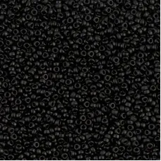 Black Matte Miyuki 15/0 Seed Beads, 100g, Colour 0401F Black Matte Miyuki 15/0 Seed Beads, 100g, Colour 0401F
