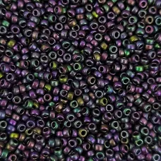 Miyuki 8/0 Seed Beads, Matte Metallic Aubergine Iris, Colour 2073, Bulk 250g pac...