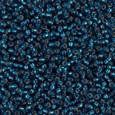 Blue Zircon Silver Lined, Colour 1425, Miyuki 15/0 Seed Beads, 100 Grams Blue Zircon Silver Lined, Colour 1425, Miyuki 15/0 Seed Beads, 100 Grams