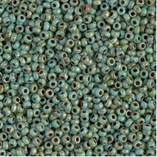 Seafoam Green Opaque Picasso Miyuki 15/0 Seed Beads, Colour 4514, 100g approx. Seafoam Green Opaque Picasso Miyuki 15/0 Seed Beads, Colour 4514, 100g approx.