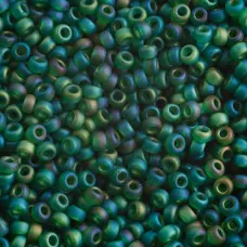 Frost Green Rainbow, Miyuki 11/0 Seed Beads, Colour 0146FR, 250 Grams Frost Green Rainbow, Miyuki 11/0 Seed Beads, Colour 0146FR, 250 Grams
