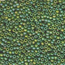 Semi-frosted green AB Miyuki 8/0 seed beads, Colour 0411FR, 250g approx.