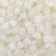 White Opaque Glazed, Miyuki Tila Beads, Colour 0512, 50g