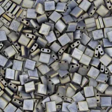 Tila Beads Silver Grey Opaque Iris Metallic Matte 5.2gm pack - 2002