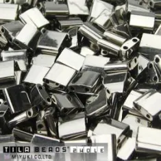 Nickel Plated 0191 Miyuki Tila Bead 3.3g bag Nickel Plated 0191 Miyuki Tila Bead 3.3g bag