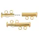 2 Strand Multi Slide Clasp, Gold, Pack of 2