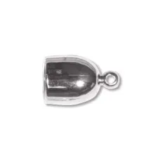 5mm Bullet End Cap, Silver Plated, pack of 4
