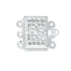 3 Strand Beadalon  Filigree Clasps, Silver, 6 Clasps, 303B-006